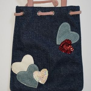 Old Navy Denim Mini-Bag with Hearts